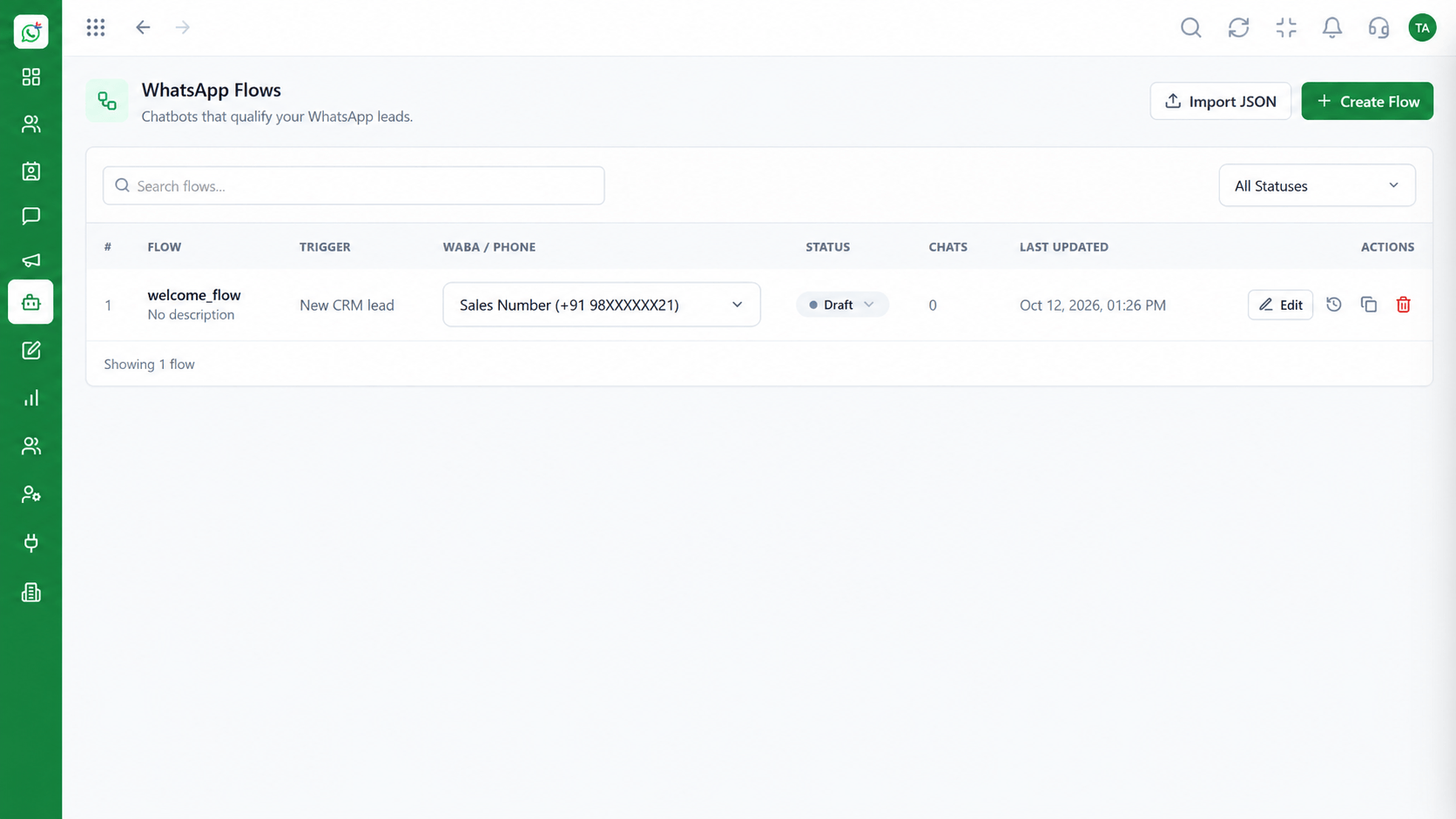 Wabiz automated chat flows builder